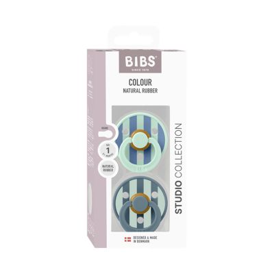 BIBS Studio Colour Fopspenen - 2 Stuks - Size 1 - Block Nordic Mint/ Petrol