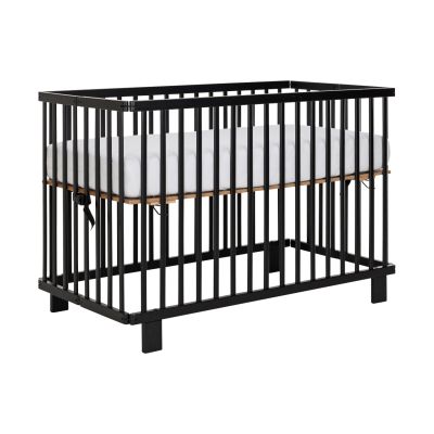 Puck Inklapbaar Ledikant Zwart Mat 60x120 cm