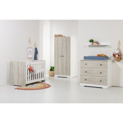 Interbaby Ledikant 70 x 140 Incl. Juniorzijden - Commode 3 laden Rock
