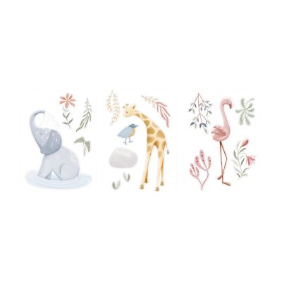 Little Dutch Muursticker Set - Blooming Safari - A3 Little Dutch Muursticker Set - Blooming Safari - A3