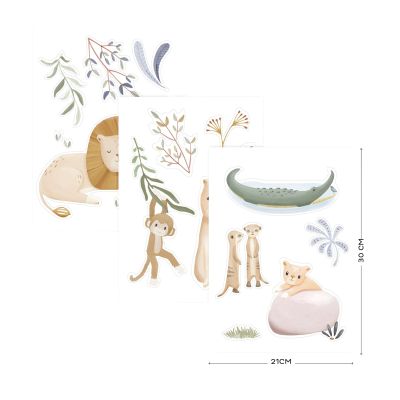 Little Dutch Muursticker Set - Safari Leo - A3 Little Dutch Muursticker Set - Safari Leo - A3