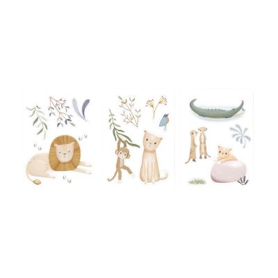 Little Dutch Muursticker Set - Safari Leo - A3 Little Dutch Muursticker Set - Safari Leo - A3