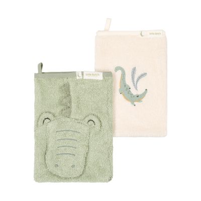 Little Dutch Krokodil Washandjes Set - Groen Little Dutch Krokodil Washandjes Set - Groen