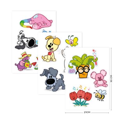 Woezel & Pip Muurstickers A4 Set - Dieren